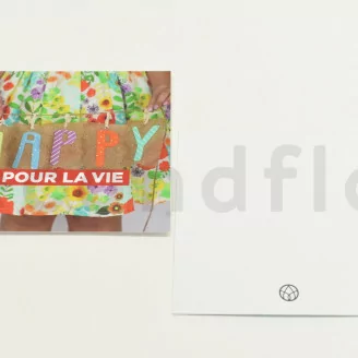 Cartes &agrave; message &laquo;Happy pour la vie&raquo; (x10)