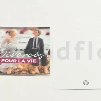 Cartes &agrave; message &laquo;Divorc&eacute;s pour la vie&raquo; (x10)