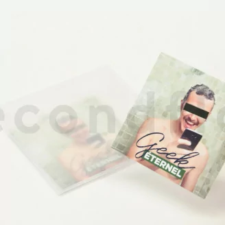 [FR] Tarjeta con mensaje &laquo;Geek &eacute;ternel&raquo; (x10)