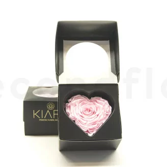Rosa preservada en forma de coraz&oacute;n XXL Rosa