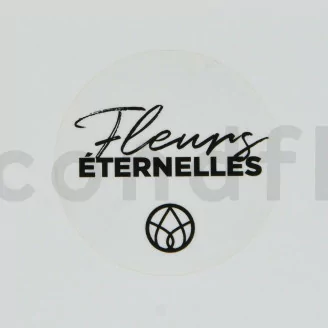 Round Stickers &laquo; Fleurs &Eacute;ternelles &raquo; White (x100)