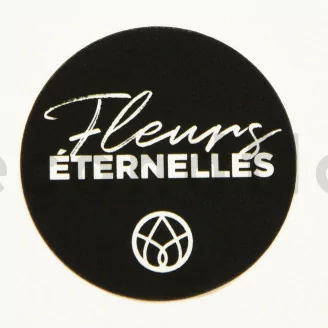Stickers rond &laquo;Fleurs &Eacute;ternelles&raquo; Noir (x100)