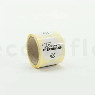 Stickers rotondi &laquo;Fleurs &Eacute;ternelles&raquo; Bianco (x100)