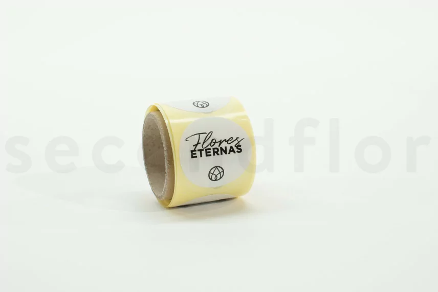 Stickers rond &laquo;Flores Eternas&raquo; Blanc (x100)