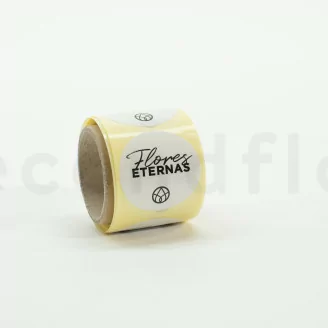 Stickers redondos &laquo;Flores Eternas&raquo; Blanco (x100)