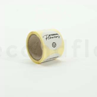 Stickers rotondi &laquo;Eternal Flowers&raquo; Bianco (x100)