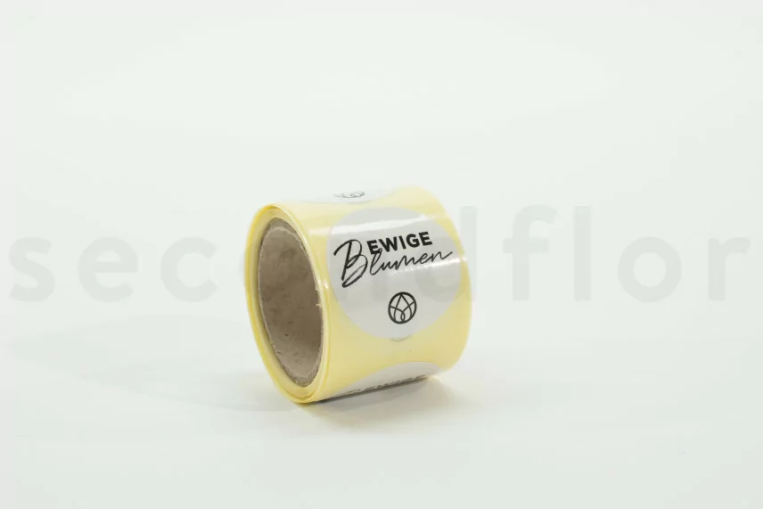 Stickers rond &laquo;Ewige Blumen&raquo; Blanc (x100)