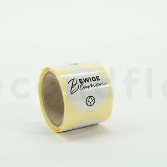 Stickers rond &laquo;Ewige Blumen&raquo; Blanc (x100)