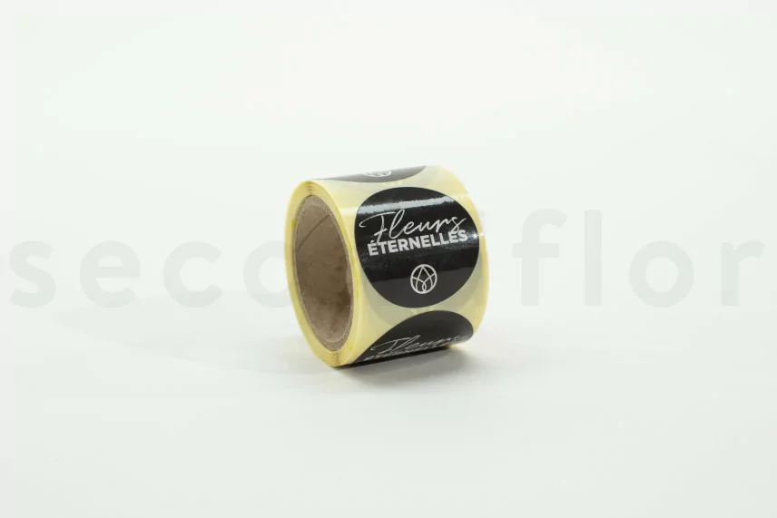 Stickers rotondi &laquo;Fleurs &Eacute;ternelles&raquo; Nero (x100)