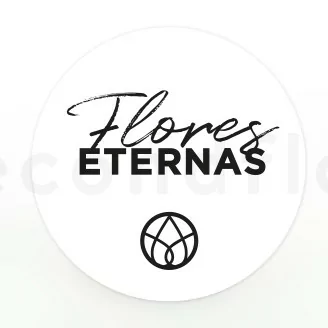 Stickers rond &laquo;Flores Eternas&raquo; Blanc (x100)