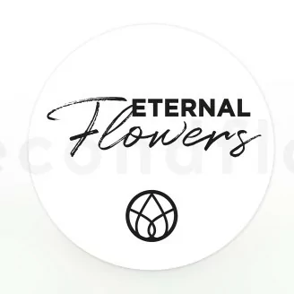 Stickers rotondi &laquo;Eternal Flowers&raquo; Bianco (x100)