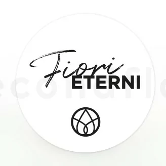 Stickers redondos &laquo;Fiori Eterni&raquo; Blanco (x100)