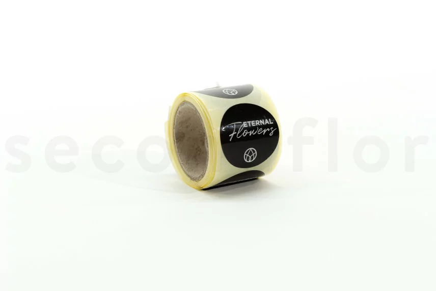 Round Stickers &laquo;Eternal Flowers&raquo; Black (x100)