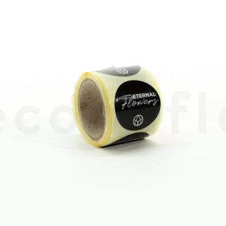 Stickers rotondi &laquo;Eternal Flowers&raquo; Nero (x100)