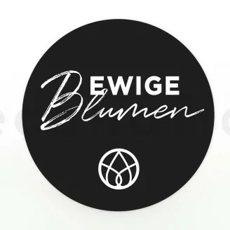 Stickers rond &laquo;Ewige Blumen&raquo; Noir (x100)
