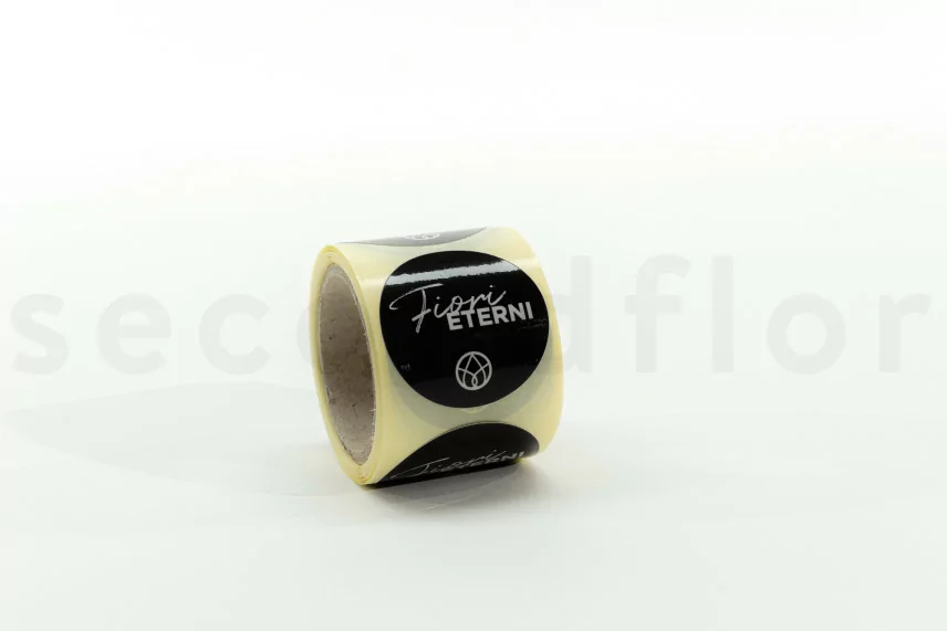 Stickers rotondi &laquo;Fiori Eterni&raquo; Nero (x100)