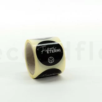 Stickers rotondi &laquo;Fiori Eterni&raquo; Nero (x100)
