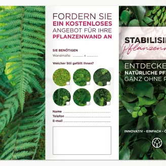 Flyer zur Kundengewinnung &laquo;Konservierte Pflanzenwand&raquo; (x100)
