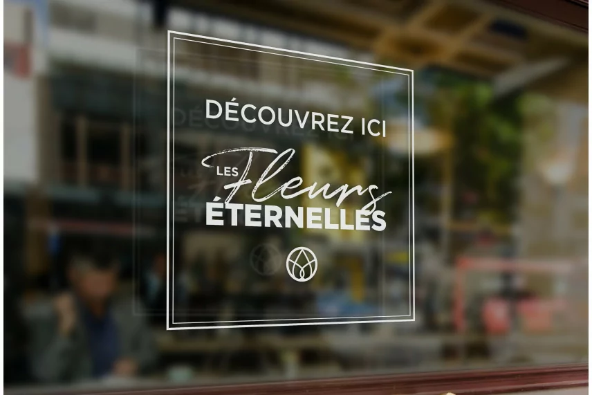 Vitrophanie &laquo;Fleurs &Eacute;ternelles&raquo;
