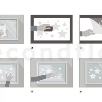 Calcoman&iacute;a de Ventana &laquo;Flores Eternas&raquo; - Disponible en 5 idiomas