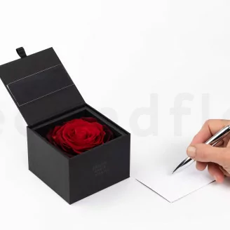 Rosa preservada XXL en caja Rojo