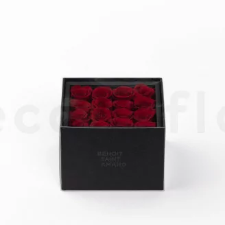 Scatola con 16 rose stabilizzate Rosso