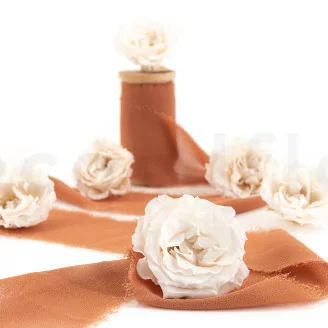 Rose Majolica stabilis&eacute;e Blanc (x6)