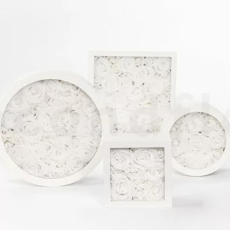 Round Box of preserved Roses White (Size M)