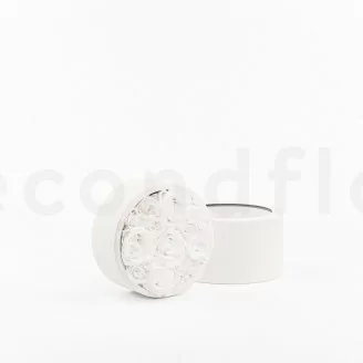 Round Box of preserved Roses White (Size M)