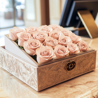 Stabilisierte Rose Kiara XL - Verpackung 6 St. - Pink Blush