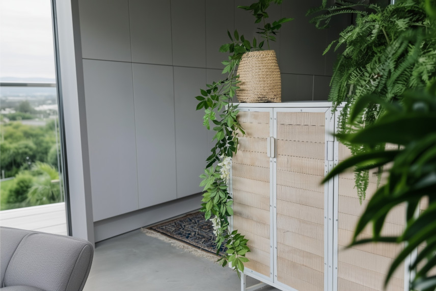Artificial Wisteria Garland - Green & Cream