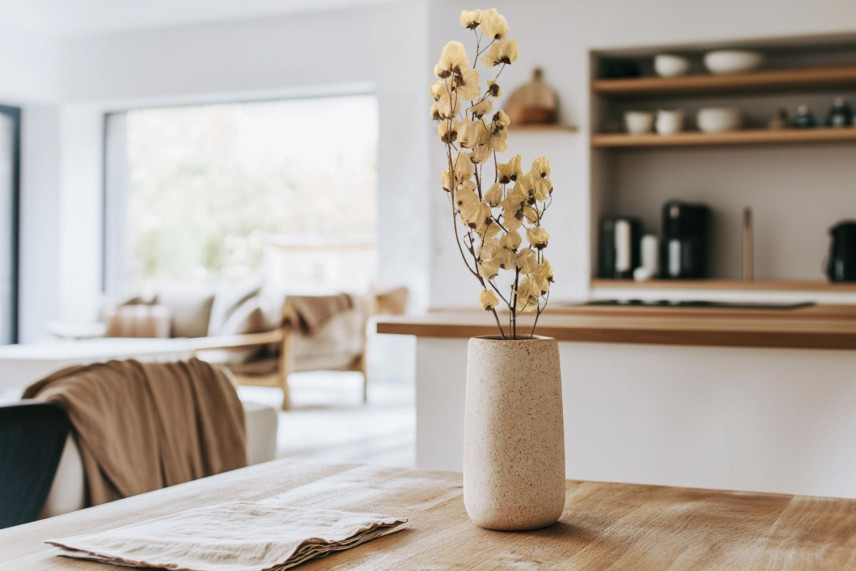 Dried Bougainvillea Branch - Cream