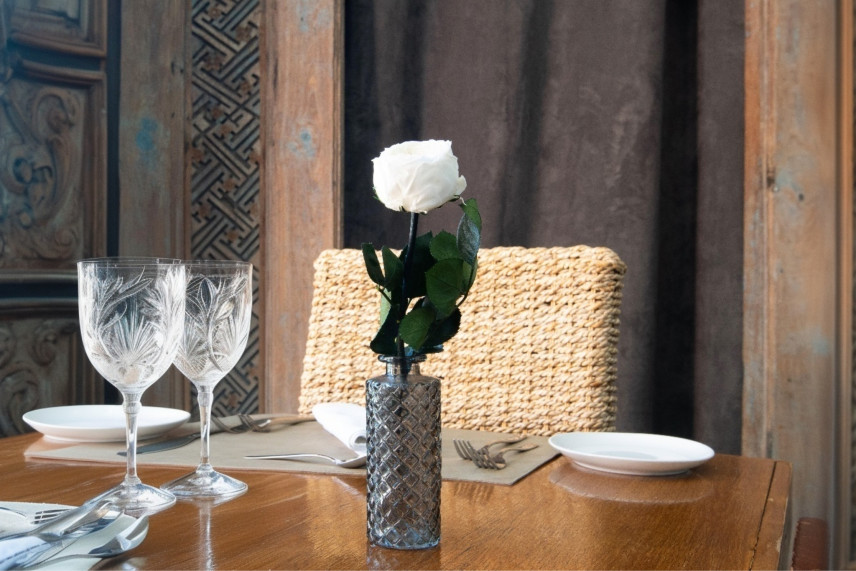 Rosa Inglese su stelo stabilizzata vrac 30cm - 25 unità - Bianco