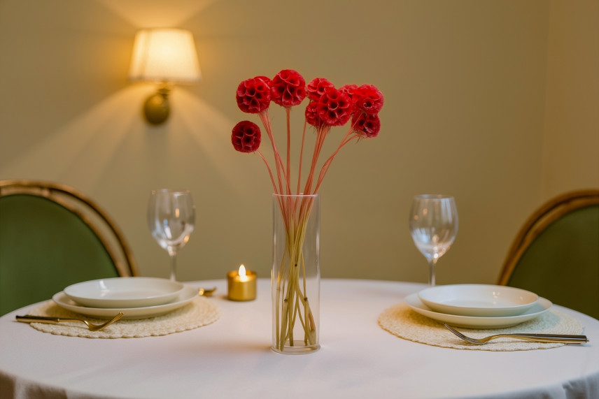 Scabiosa stellata stabilized - 10 stems - Red