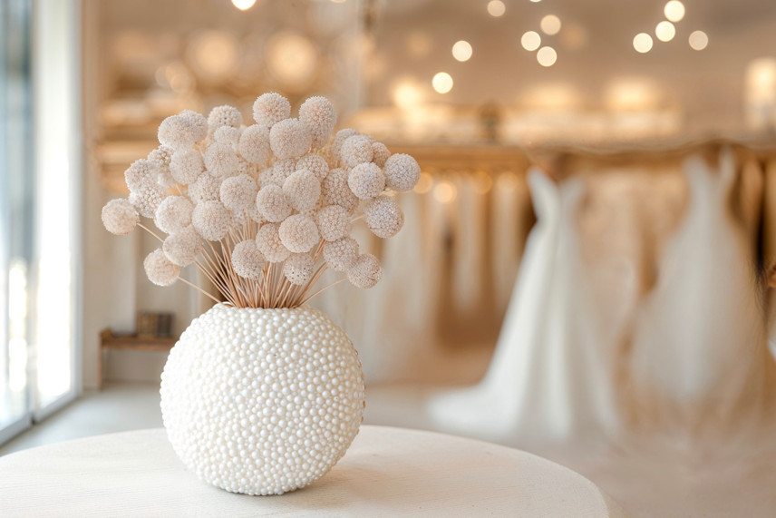 Craspedia Stabilis&eacute; - Bouquet - Meringue