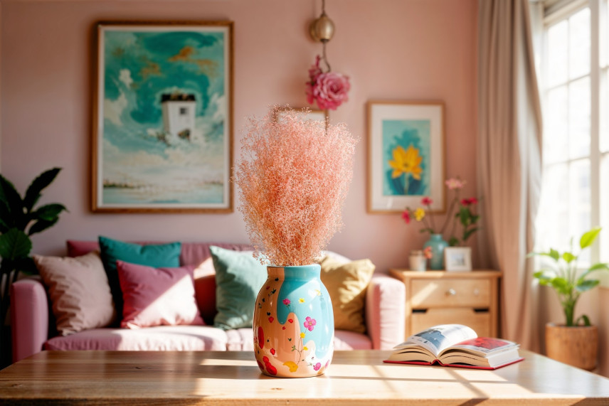 Mini Gypsophila Stabilized - Pink Flamingo