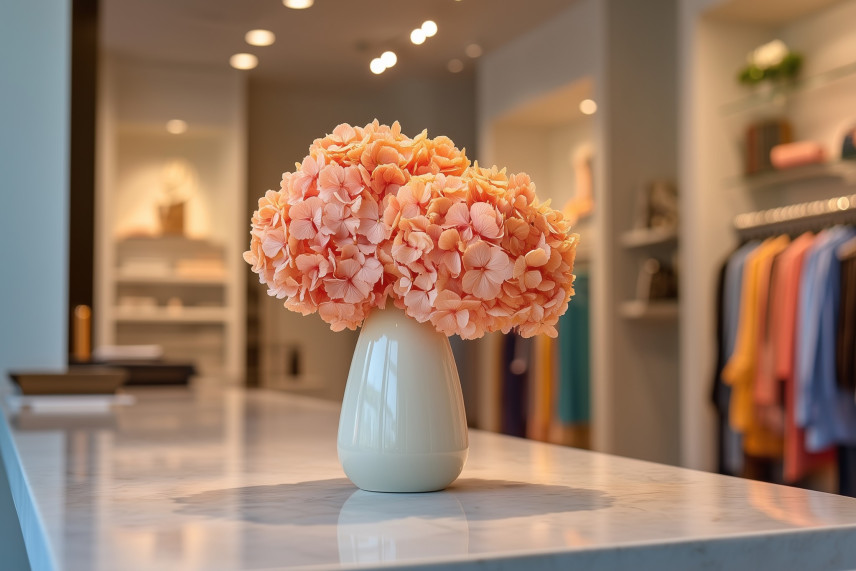 Hortensia preservado - Coral Orange