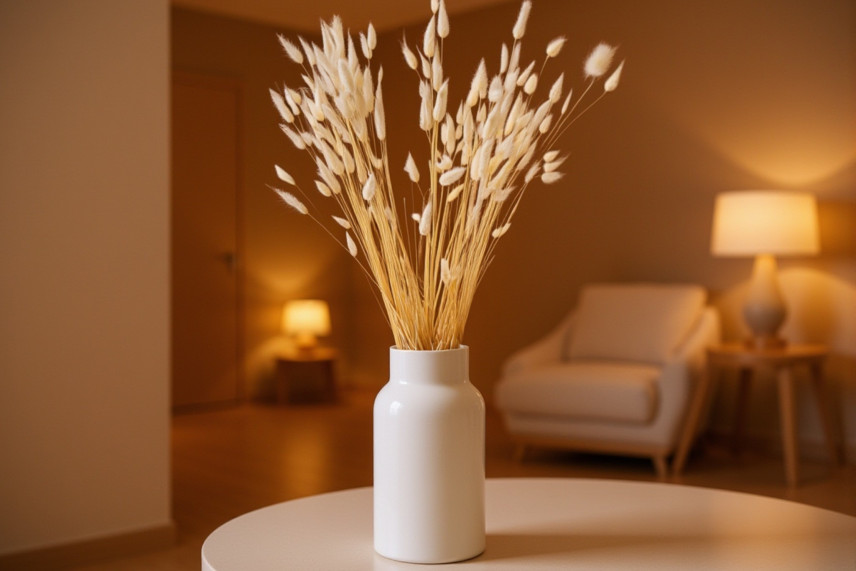 Lagurus Ovatus s&eacute;ch&eacute; - Bouquet - Meringue