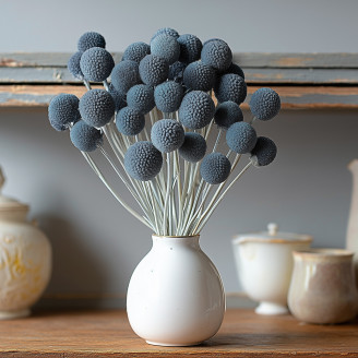 Billy Buttons Preserved - Bouquet - Storm Blue