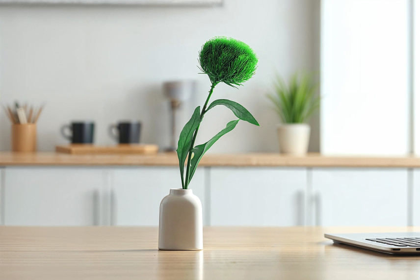 Green wicky on stem Stabilized - 1 Unit - Green