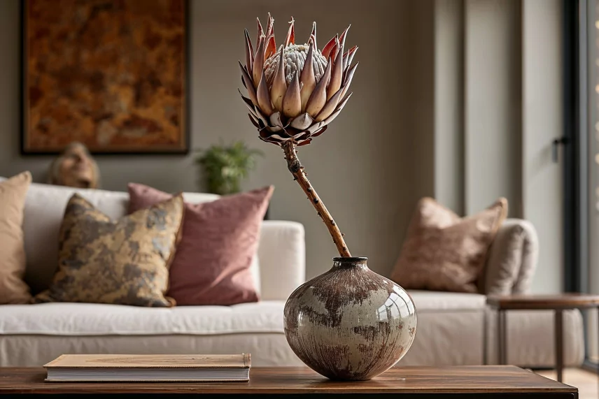 Konservierte Protea Cynaroides Creme