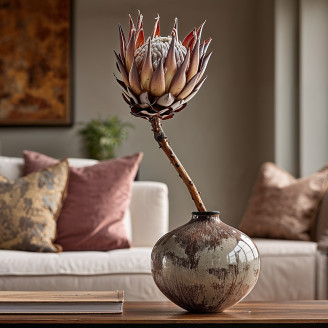 Protea Cynaroides preservada - 1 Tallo - Crema