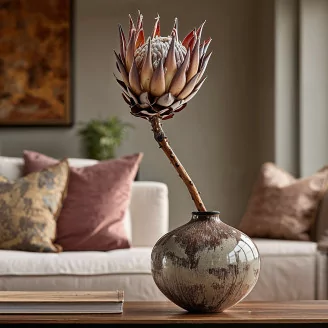 Protea Cynaroides preserved - 1 Stem - Cream