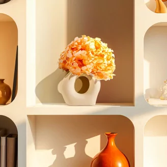 Hortensia preservado Naranja Pastel