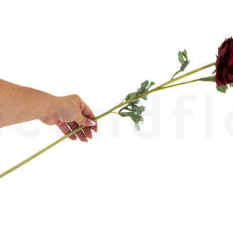 Artificial Ranunculus on Stem - Red