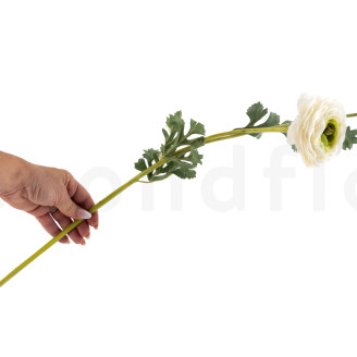 Ranuncolo su stelo Artificiale - Bianco