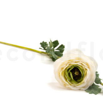Artificial Ranunculus on Stem - White