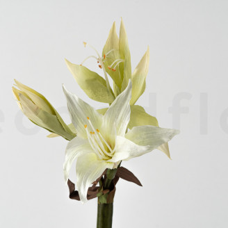 Künstliche Wilde Amaryllis mit Stiel - Weiß