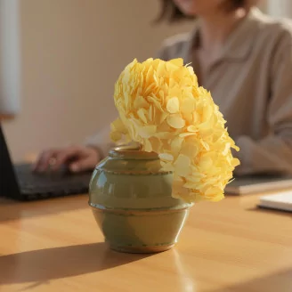 Hortensia preservado Amarillo