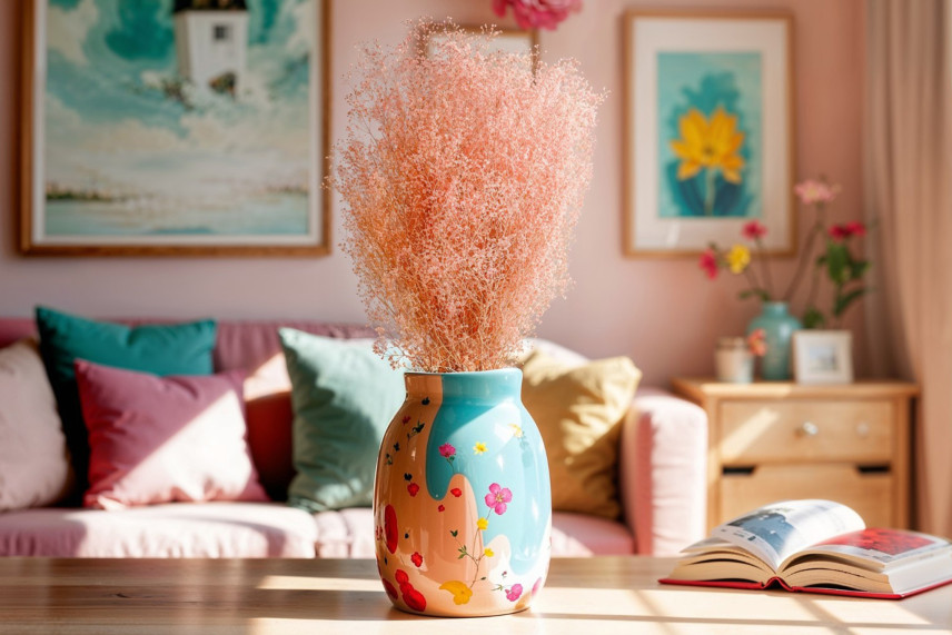 Mini Gypsophila Stabilized - Pink Flamingo